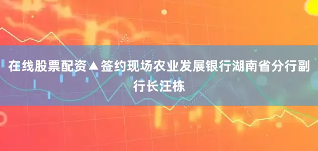 在线股票配资▲签约现场农业发展银行湖南省分行副行长汪栋
