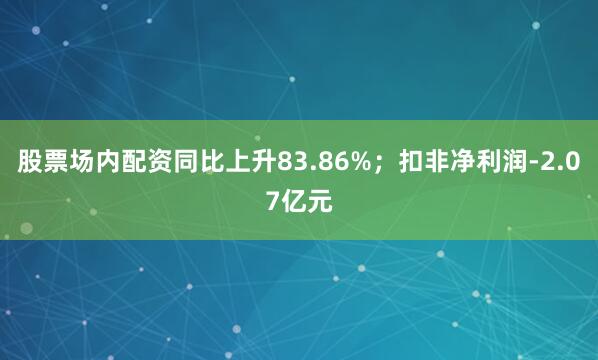 股票场内配资同比上升83.86%；扣非净利润-2.07亿元