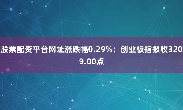 股票配资平台网址涨跌幅0.29%；创业板指报收3209.00点